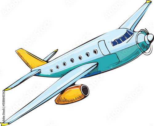 Isolated on white, a sleek aircraft, perhaps a Boeing or Airbus, is captured mid-flight, perfect for aviation, travel, or transportation visuals