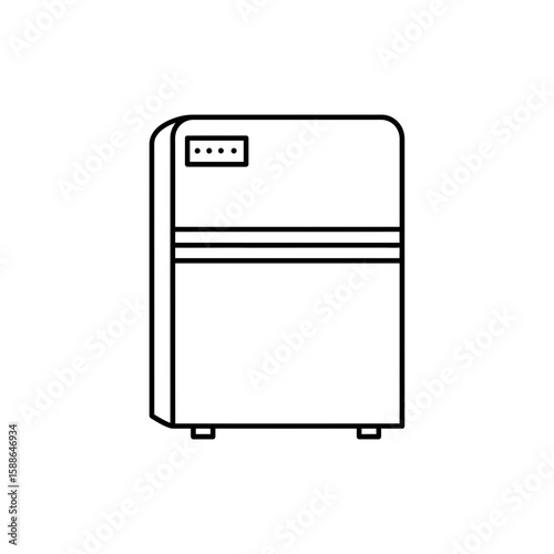Thin linear icon of a quick-chill freezer in black outline