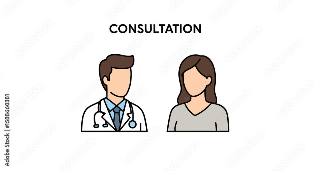 Doctor Consultation Illustration Healthcare Professional Meeting with Patient for Advice and Diagnosis Doctor Consultation Illustration Healthcare Professional Meeting with Patient for Advice and Diagnosis