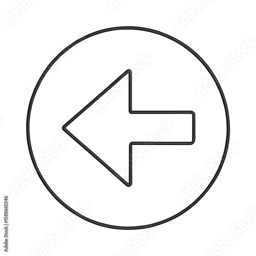 Free Download Backward Directional Sign: A simple, clean, graphic representation of a backward arrow, a universal symbol conveying movement, navigation, and direction.  - GFXLoad