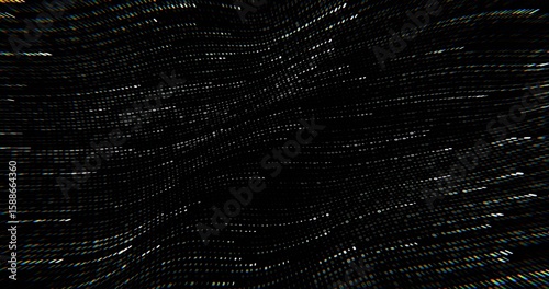 Abstract Technology Background with Flowing Light Trails and Digital Pixels