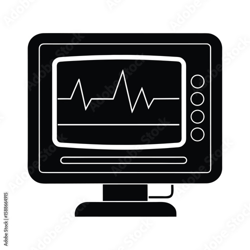 ICU Monitor Irregular Heartbeat Medical Art