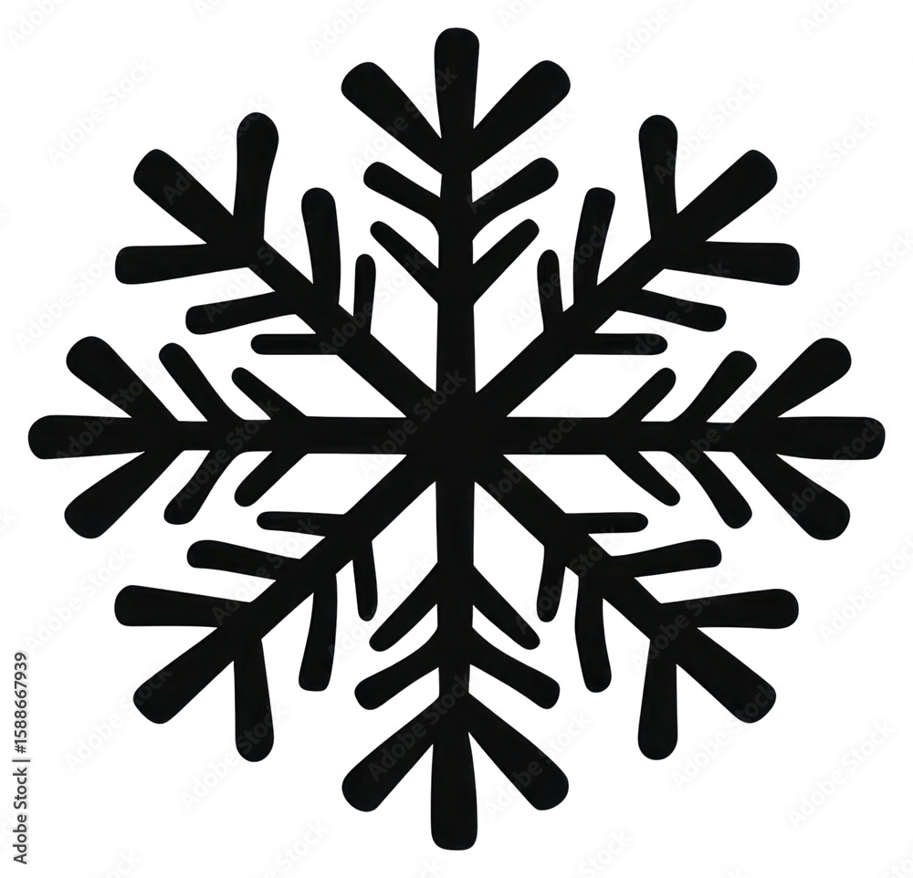Fototapeta premium PNG Snow flake icon shape snowflake black white.