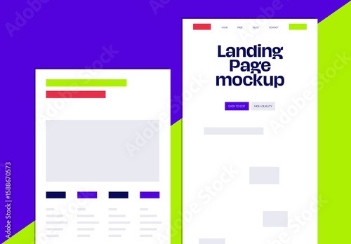 Colorful UI UX Landing Page Mockup Template