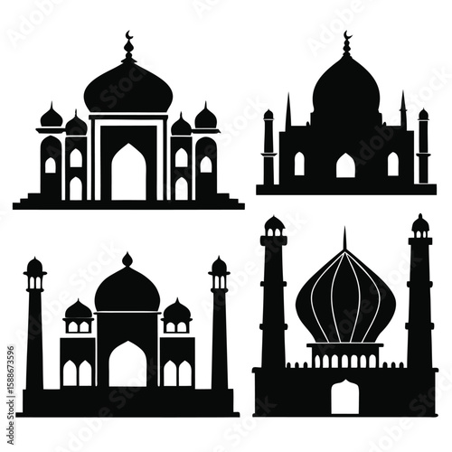 Multiple Taj Mahal Style Monument Silhouettes