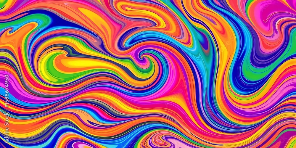 Vibrant, swirling abstract waves create a seamless colorful pattern ideal for backgrounds, fluid, modern Vibrant, swirling abstract waves create a seamless colorful pattern ideal for backgrounds, fluid, modern