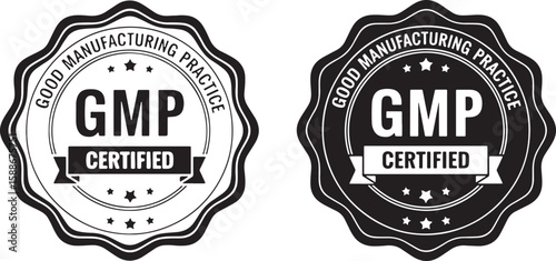 Gmp Certified Manufacturing Practice Seal vector, gmp, certified, manufacturing, practice, seal, stamp, badge, quality, assurance, regulation, compliance, standard, industry, business, award, recognit