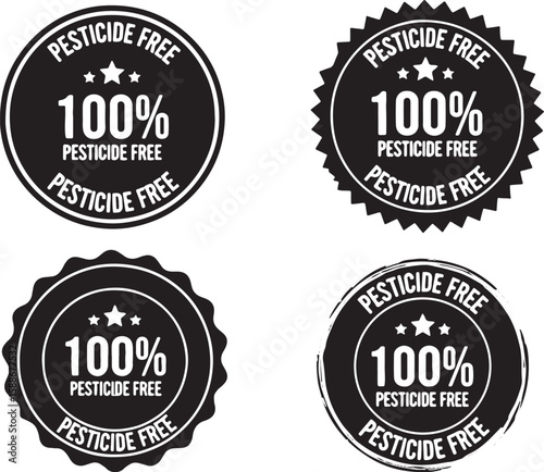 Pesticide free certification seals stamp badge, pesticide free, certification, seal, stamp, badge, emblem, guarantee, quality, assurance, product label, organic, natural, health, safety, food, agricul