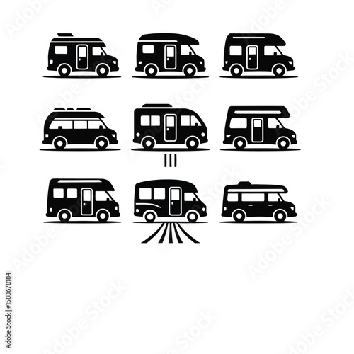 transportation icons set