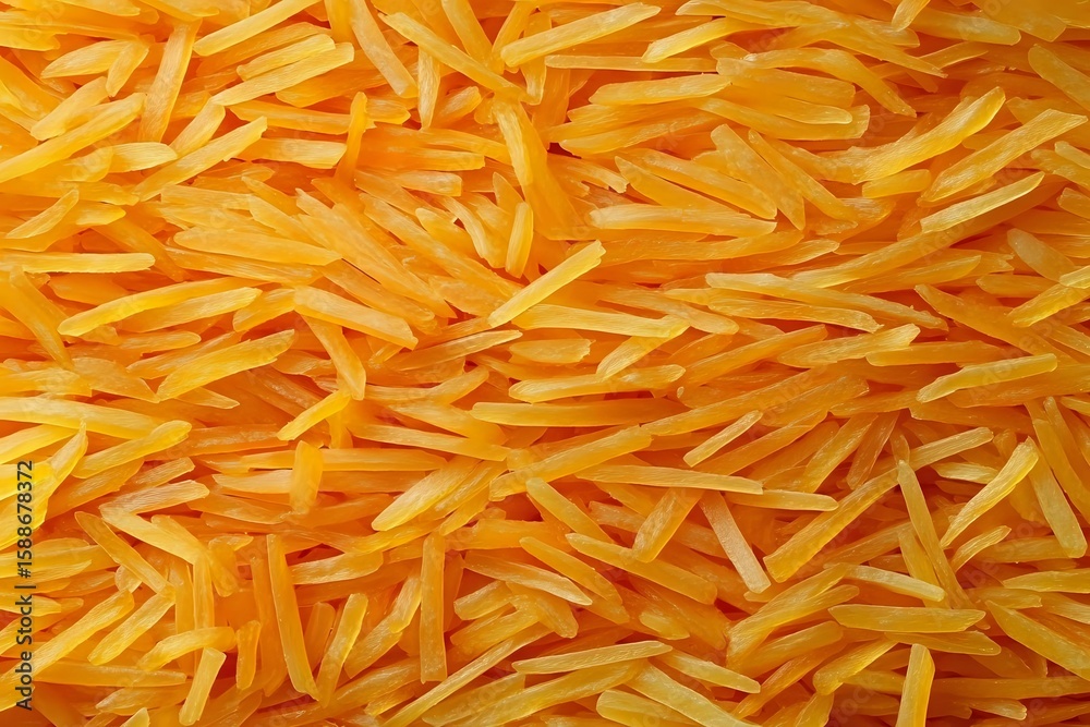 Raw yellow rice grains in macro view showing detailed texture and natural pattern of uncooked basmati rice scattered across frame, suitable for food industry and packaging. Raw yellow rice grains in macro view showing detailed texture and natural pattern of uncooked basmati rice scattered across frame, suitable for food industry and packaging.