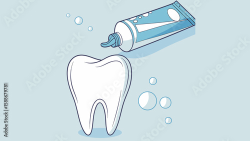 A realistic 3d render a clean and vibrant composition of Tooth Paste Adobe Illustrator.