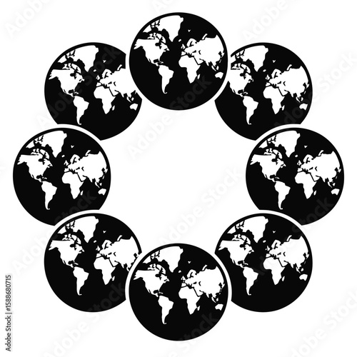 vector illustration of earth globes
