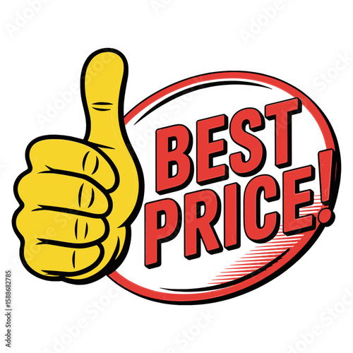 Best Price Sales Thumbs Up Icon Vector
