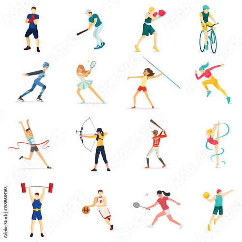 sports icons , soccer, basketball, baseball, tennis, golf, football, hockey, volleyball, swimming, running, cycling, boxing, wrestling, gymnastics, cricket, rugby, skiing, snowboarding, skateboarding,
