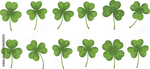 Green clover leaf set