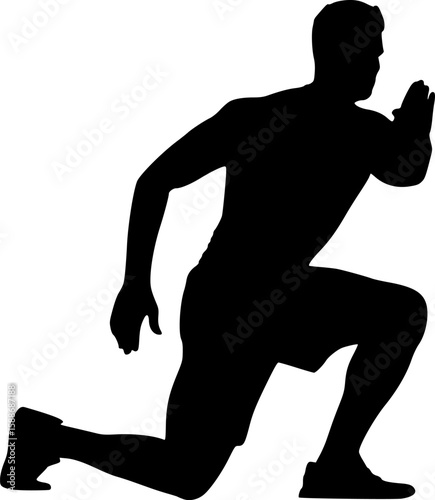 Man Doing Cardio Exercising Silhouette