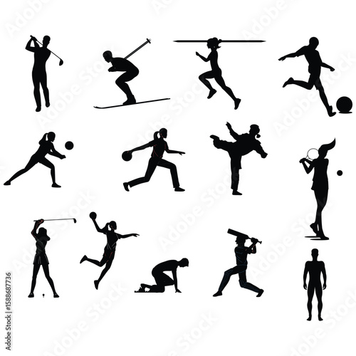 sports icons , soccer, basketball, baseball, tennis, golf, football, hockey, volleyball, swimming, running, cycling, boxing, wrestling, gymnastics, cricket, rugby, skiing, snowboarding, skateboarding,