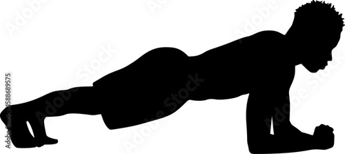 Man Performing Plank Exercise Silhouette