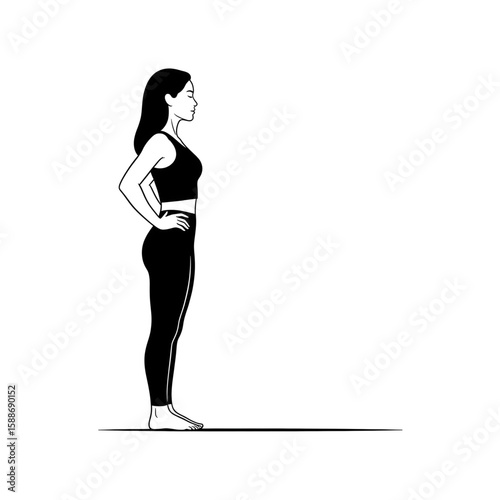 Strong Woman Standing with Hands on Hips – Empowerment Pose