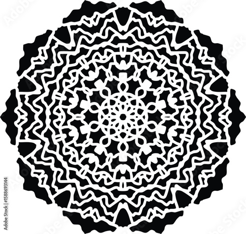 Black floral mandala festive decoration background