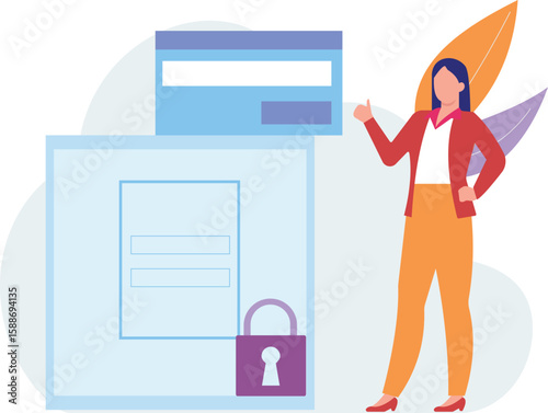 A girl is talking about debit cards password.