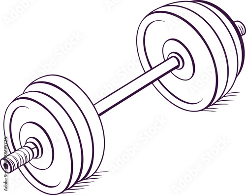 Clean dumbbell design element suited for fitness concepts and projects