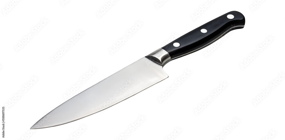 Obraz premium knife, chef knife, kitchen knife, cooking, food preparation, cutlery, blade, sharp, steel, metal, handle, kitchenware, utensil, equipment, tool, culinary, gourmet, restaurant, home cooking, kitchen, f