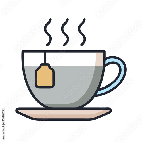Minimal Herbal Tea Clipart for App, Menu or Cafe Design