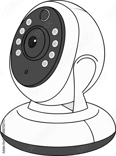 Modern security camera graphic ideal for safety, home, and office designs