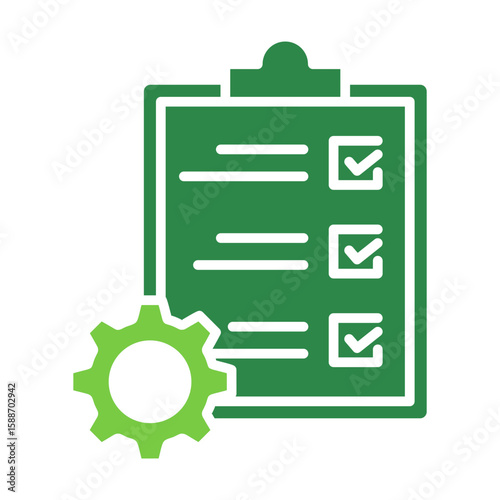 Project Completion Icon Vector Illustration Green Version