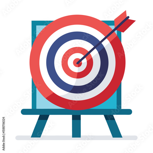 Target with arrow hitting bullseye symbolizing success and accuracy in business and competition