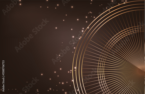 Premium background design with mocha mousse line pattern (texture) in luxury pastel colour. Abstract horizontal vector template for business banner.dark brown background with golden brown circles. 
