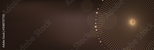 Premium background design with mocha mousse line pattern (texture) in luxury pastel colour. Abstract horizontal vector template for business banner.dark brown background with golden brown circles. 