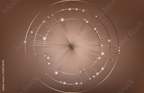 Premium background design with mocha mousse line pattern (texture) in luxury pastel colour. Abstract horizontal vector template for business banner.dark brown background with golden brown circles. 