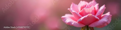 Delicate pink rose bloom, fully opened, petals soft , white background, blossom