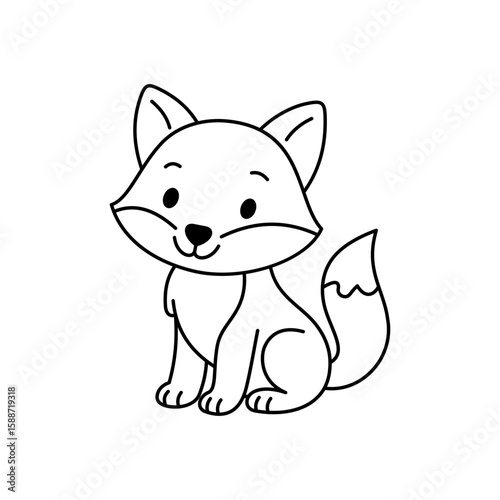 Cute cartoon Fox coloring book illustration vector design templates simple and modern concept