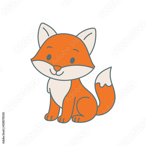Cute cartoon Fox coloring book illustration vector design templates simple and modern concept