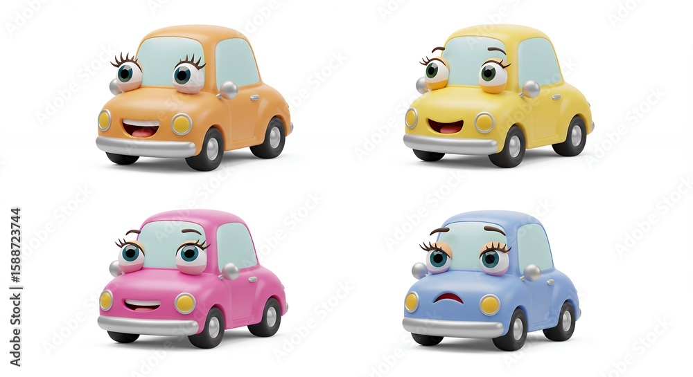 Fototapeta premium Colorful toy cars for kids