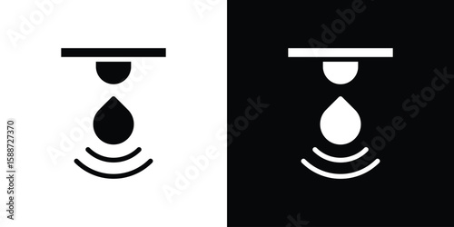 Water sensor icon black flat pictogram. For graphic and web design.