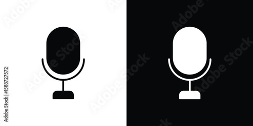 Voice recognition icon black flat pictogram. For graphic and web design.