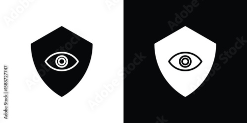 Vision insurance icon black flat pictogram. For graphic and web design.