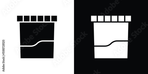 Urine test icon black flat pictogram. For graphic and web design.