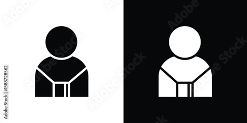 Tourist Guide icon black flat pictogram. For graphic and web design.
