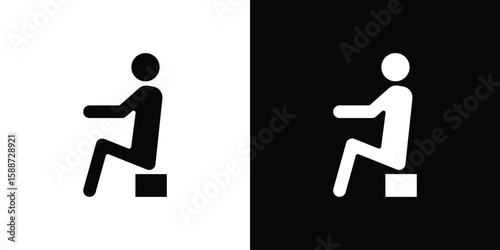 Tired person icon black flat pictogram. For graphic and web design.