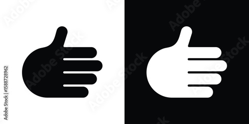 Thumb up icon black flat pictogram. For graphic and web design.