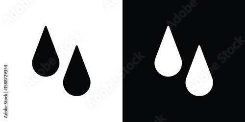 Tear drop icon black flat pictogram. For graphic and web design.