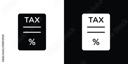 Taxes icon black flat pictogram. For graphic and web design.