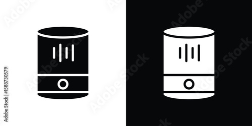 Smart speaker icon black flat pictogram. For graphic and web design.