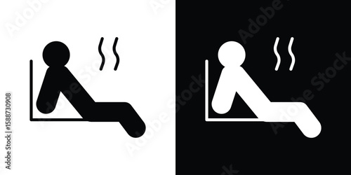 Sauna icon black flat pictogram. For graphic and web design.