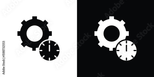 Productivity icon black flat pictogram. For graphic and web design.